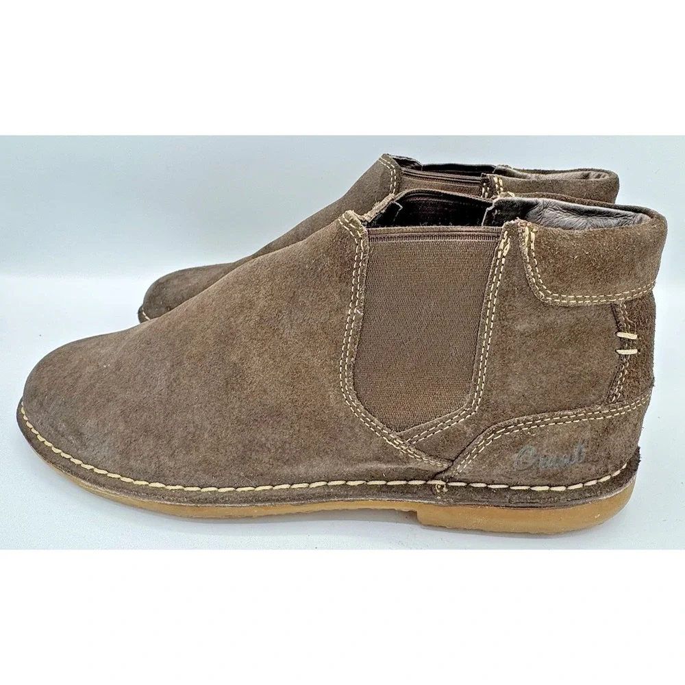 Georgia Boot Giant Chelsea Boots Mens 9.5 Brown Suede Slip On Casual Work